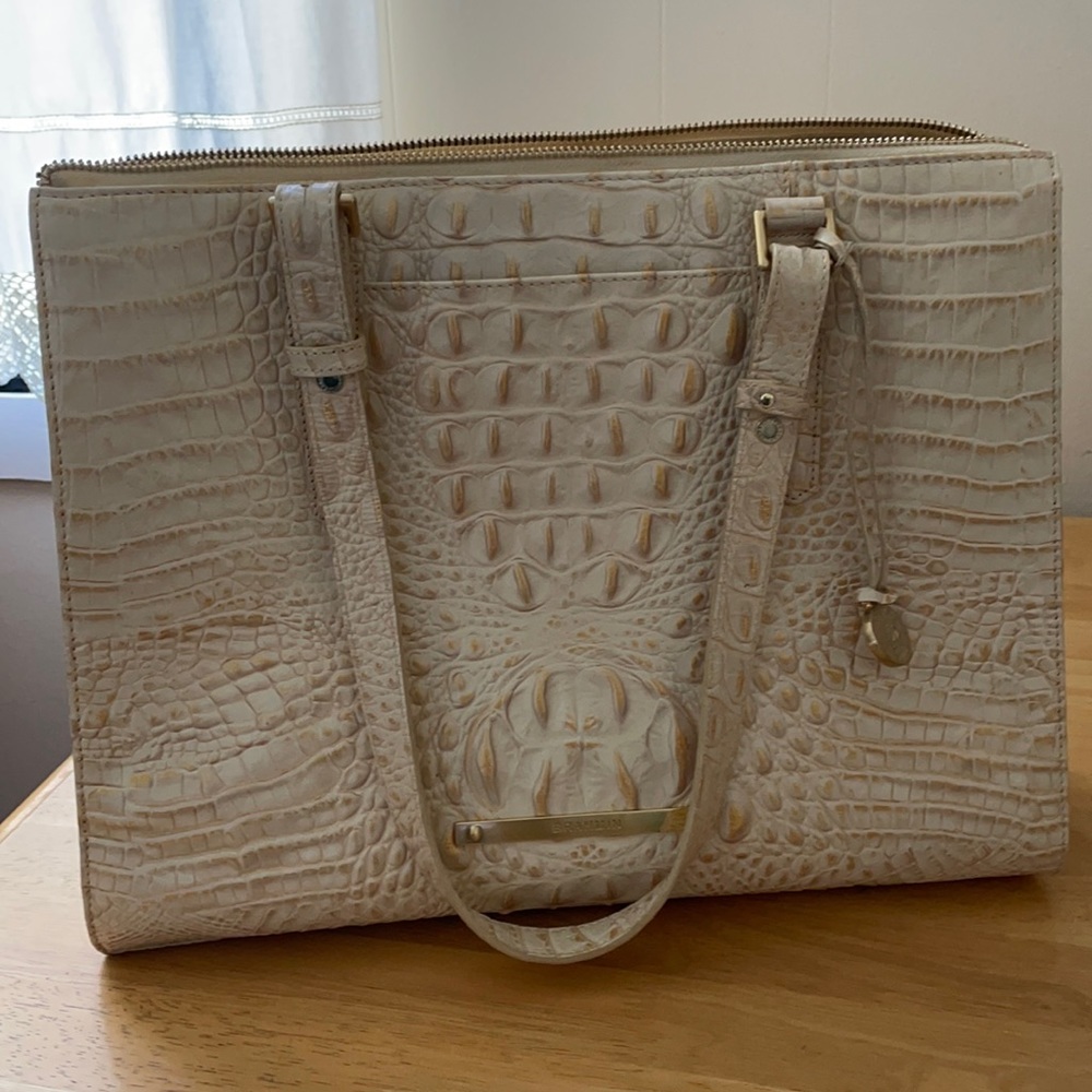 Brahmin white alligator handbag. Used but in good condition.